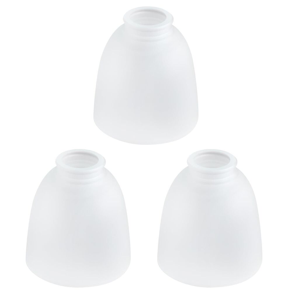 NIB -3-Pk White Frosted Glass Shade Replacements, Ceiling Fan Light Covers Glass